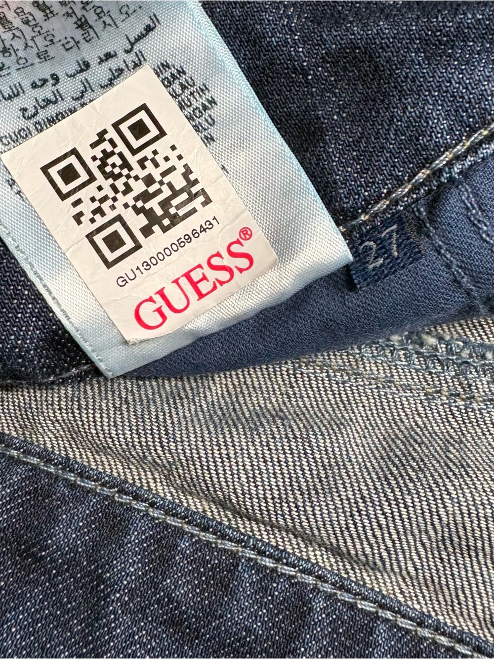 Guess Distressed Blue Denim Jean Shorts - Picture 6 of 7